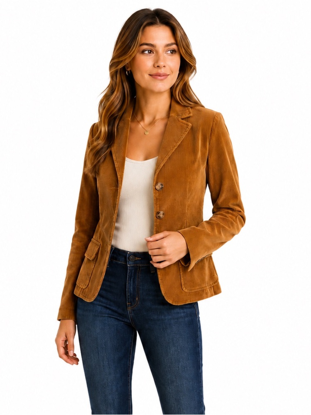 Theory Y2K Corduroy Blazer Brown Caramel Fitted Jacket Women’s 4 Minimalist